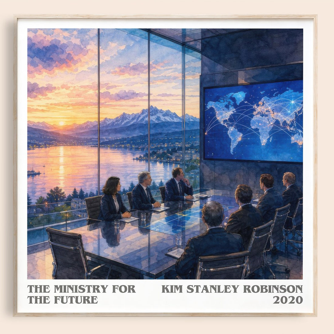 The Ministry for the Future literary book poster by Kim Stanley Robinson – framed literary art print