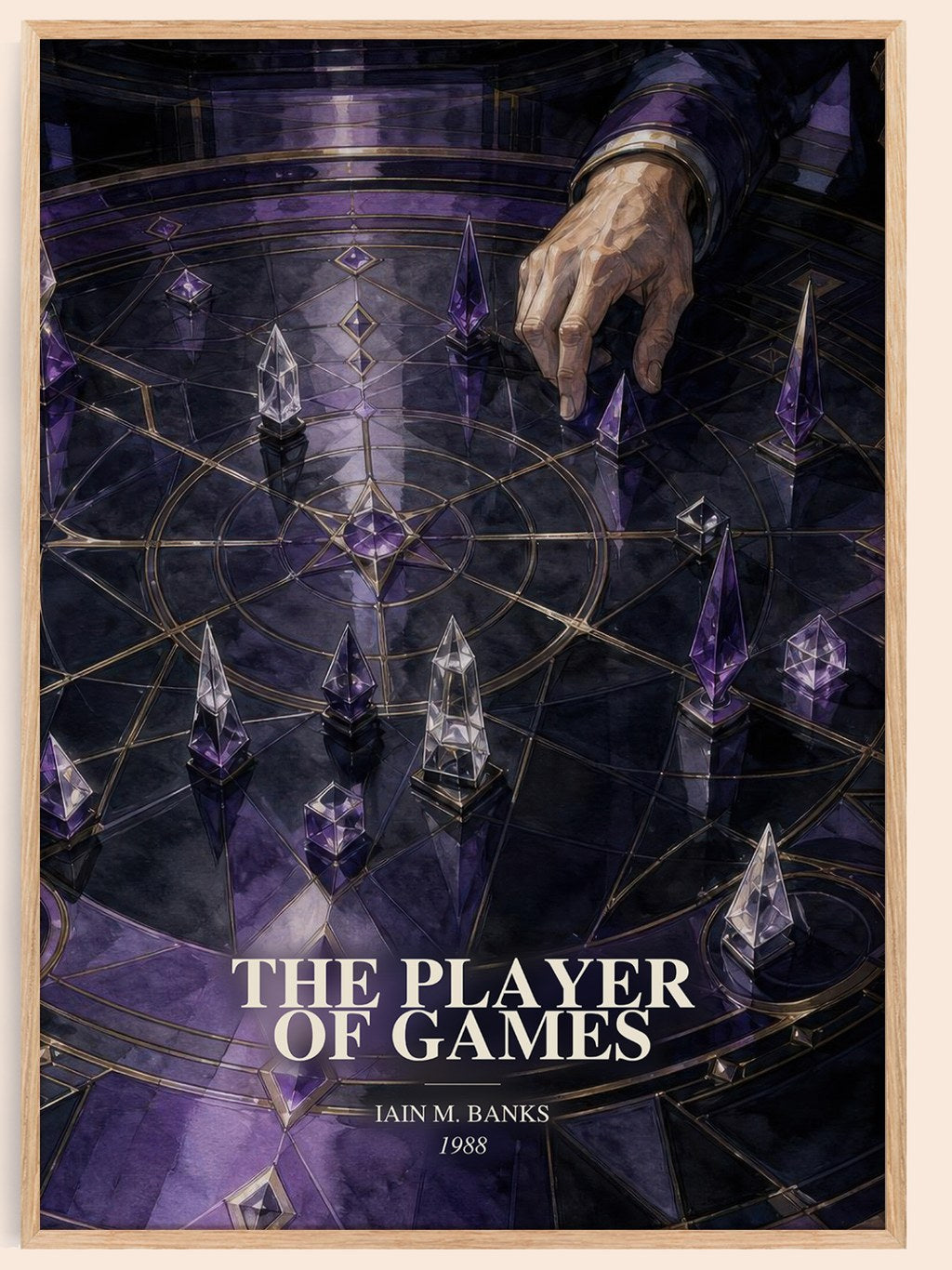 The Player of Games watercolour book poster by Iain M. Banks – framed literary art print