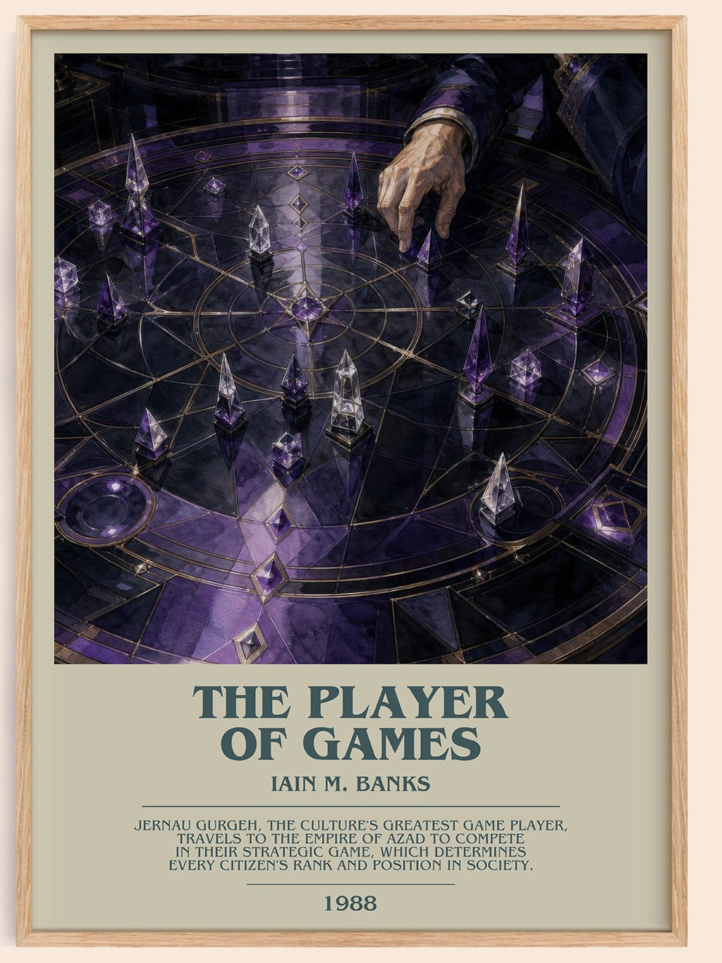 The Player of Games bookish book poster by Iain M. Banks – framed literary art print