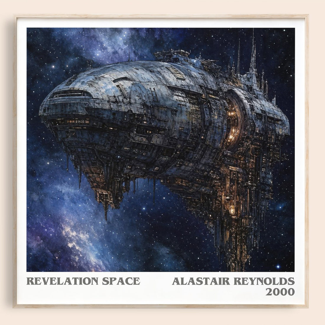 Revelation Space literary book poster by Alastair Reynolds – framed literary art print