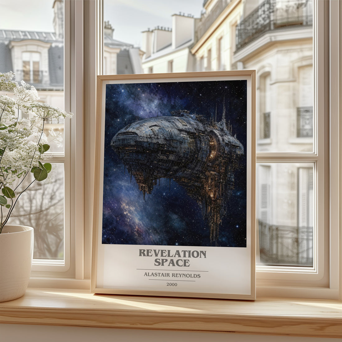 Revelation Space book cover poster colour and style options – Alastair Reynolds book art