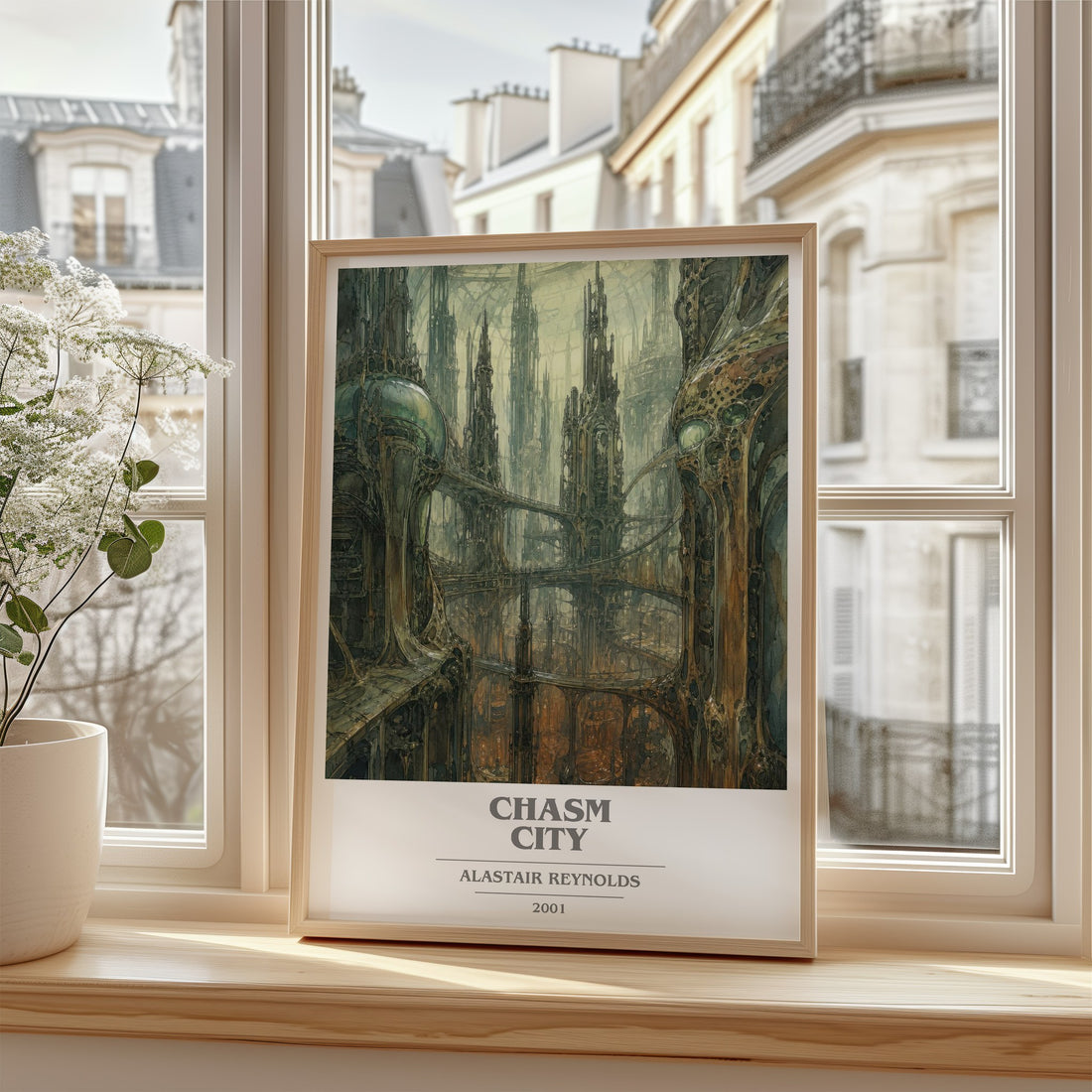 Chasm City book cover poster colour and style options – Alastair Reynolds book art