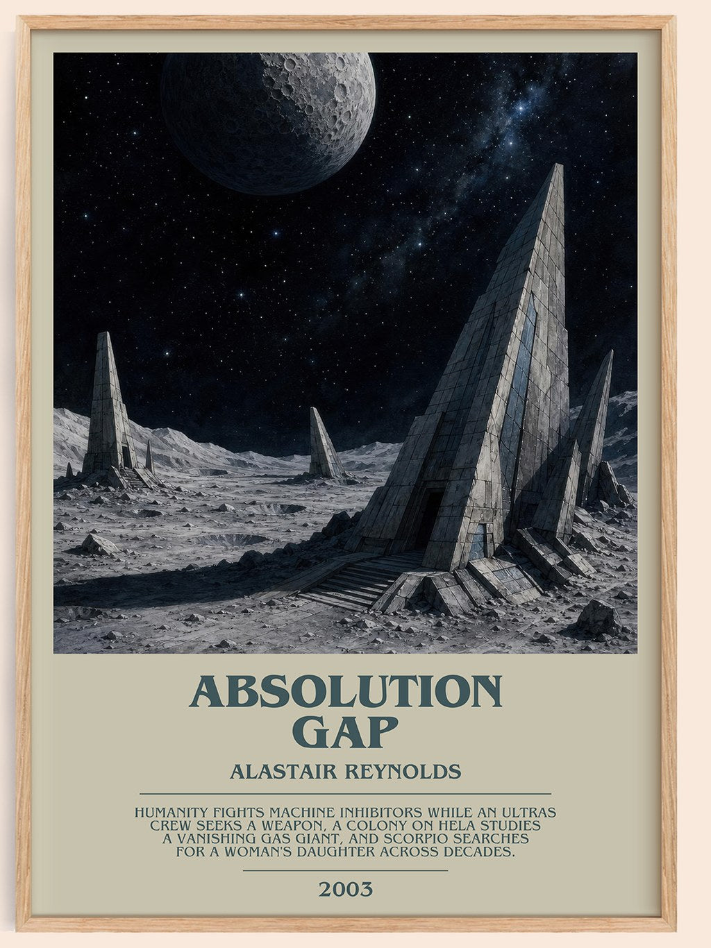 Absolution Gap bookish book poster by Alastair Reynolds – framed literary art print