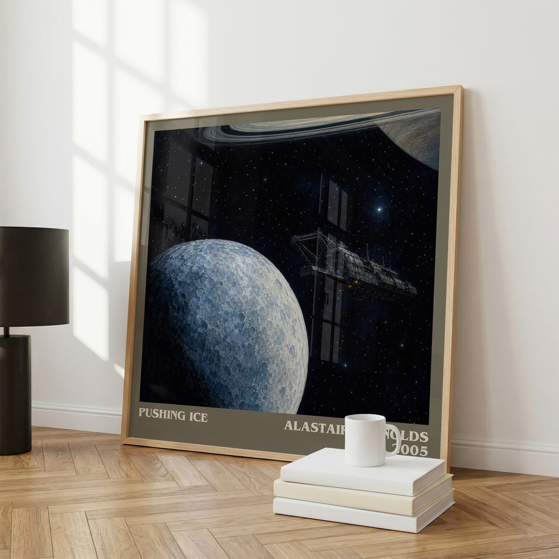 Pushing Ice literary print framed by window – literary home decor