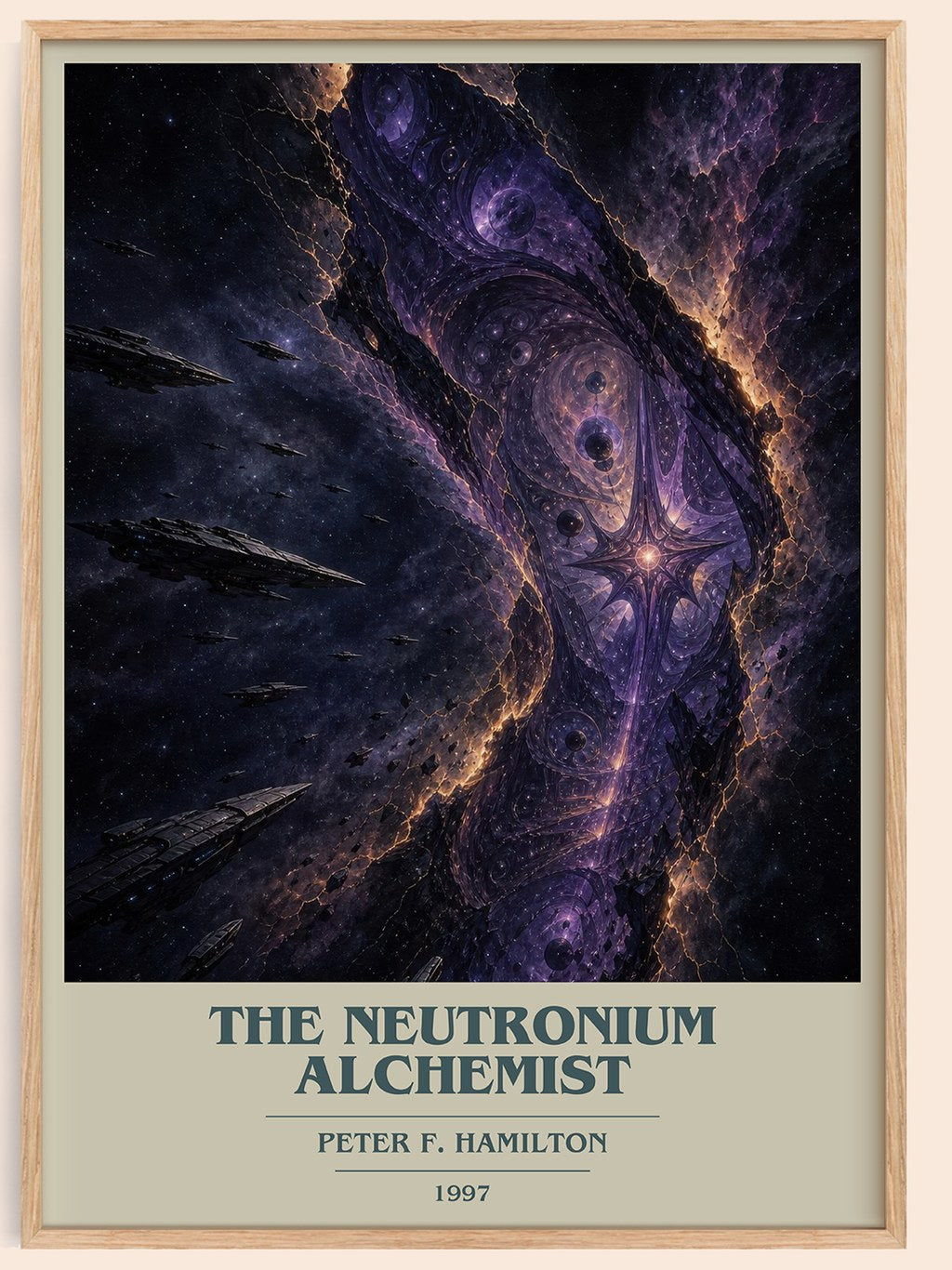The Neutronium Alchemist book cover book poster by Peter F. Hamilton – framed literary art print