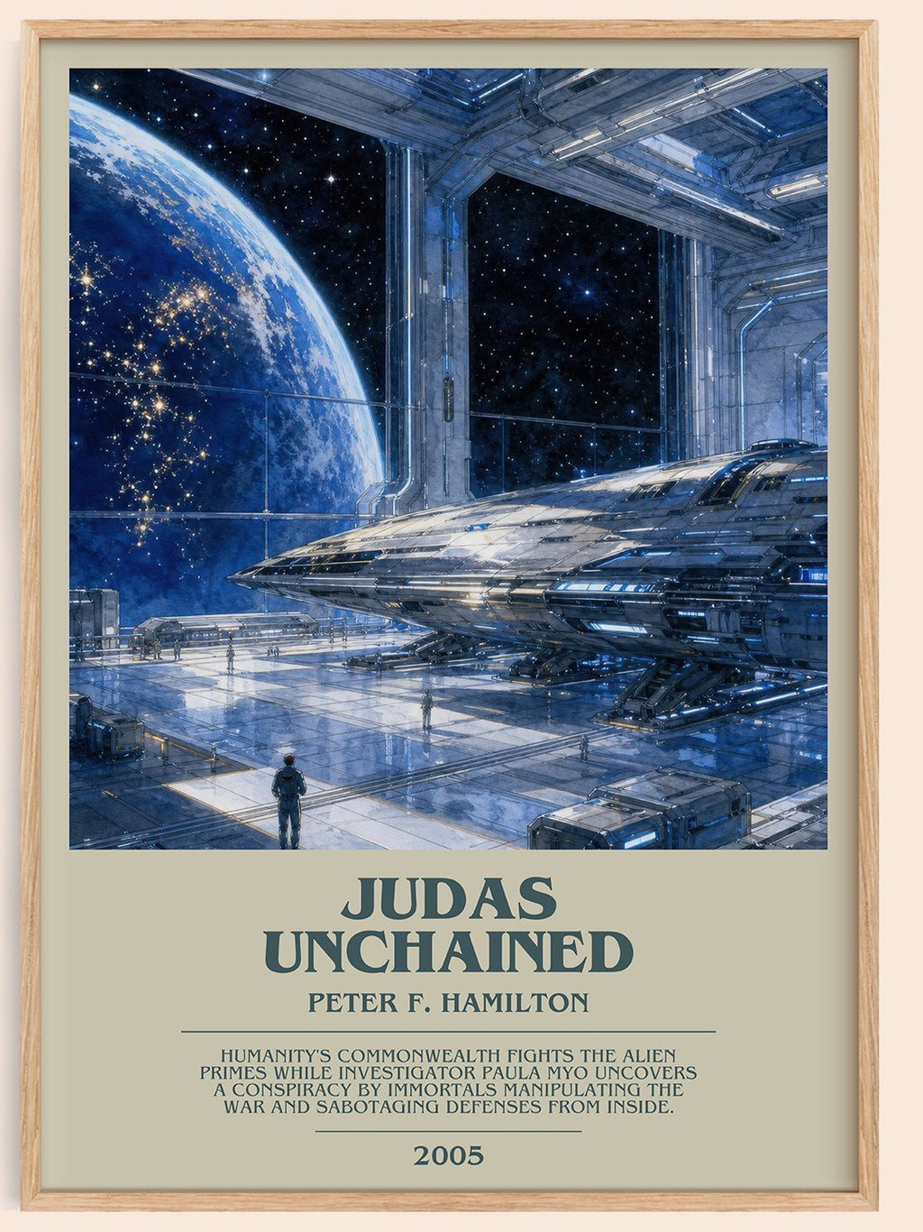 Judas Unchained bookish book poster by Peter F. Hamilton – framed literary art print