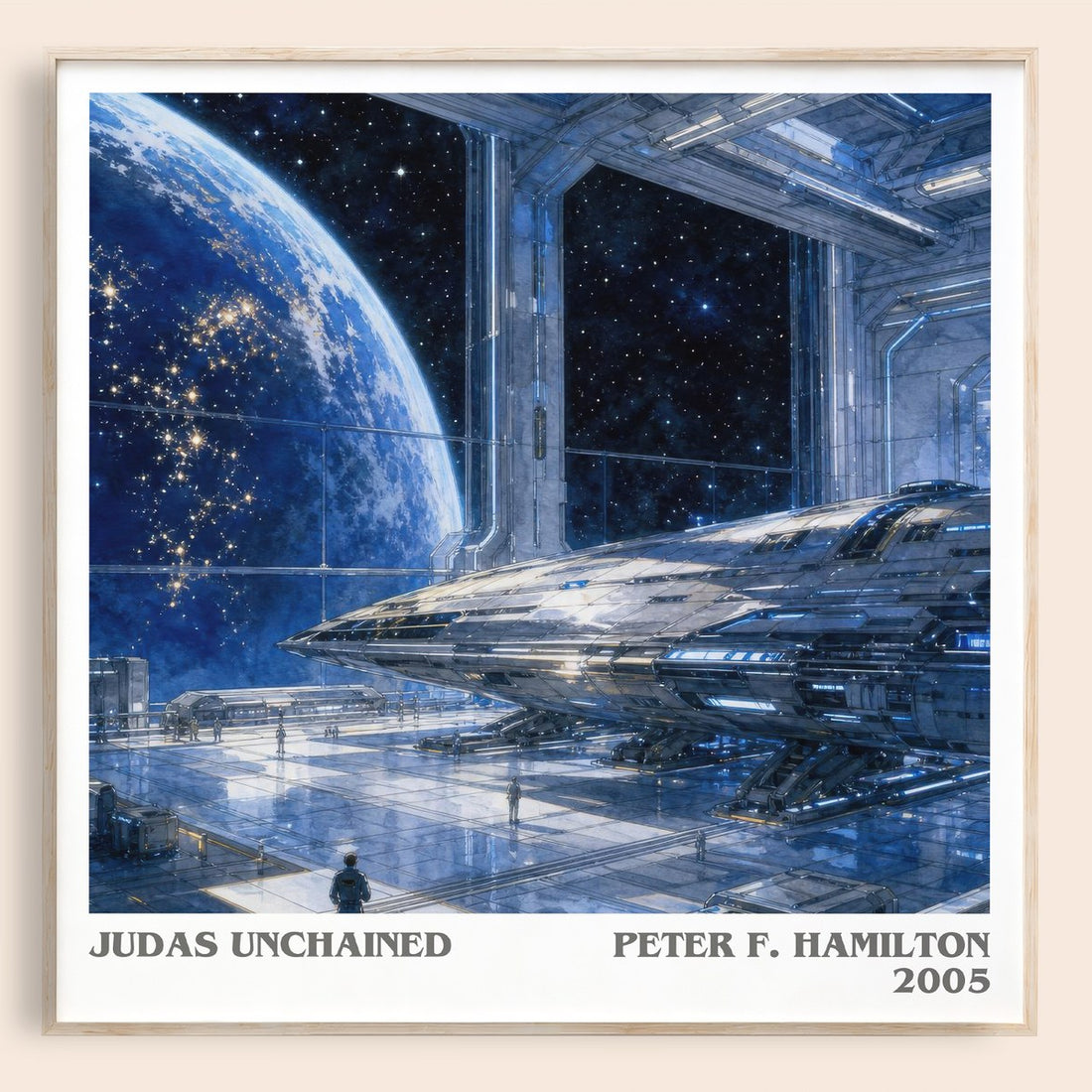 Judas Unchained literary book poster by Peter F. Hamilton – framed literary art print