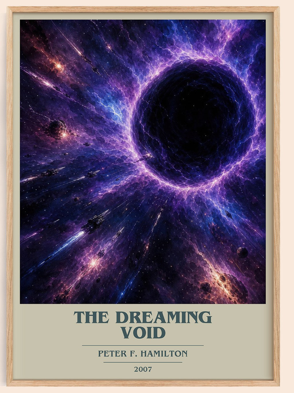 The Dreaming Void book cover book poster by Peter F. Hamilton – framed literary art print