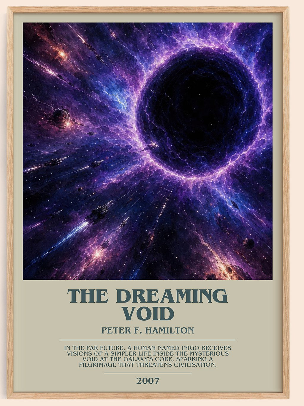 The Dreaming Void bookish book poster by Peter F. Hamilton – framed literary art print