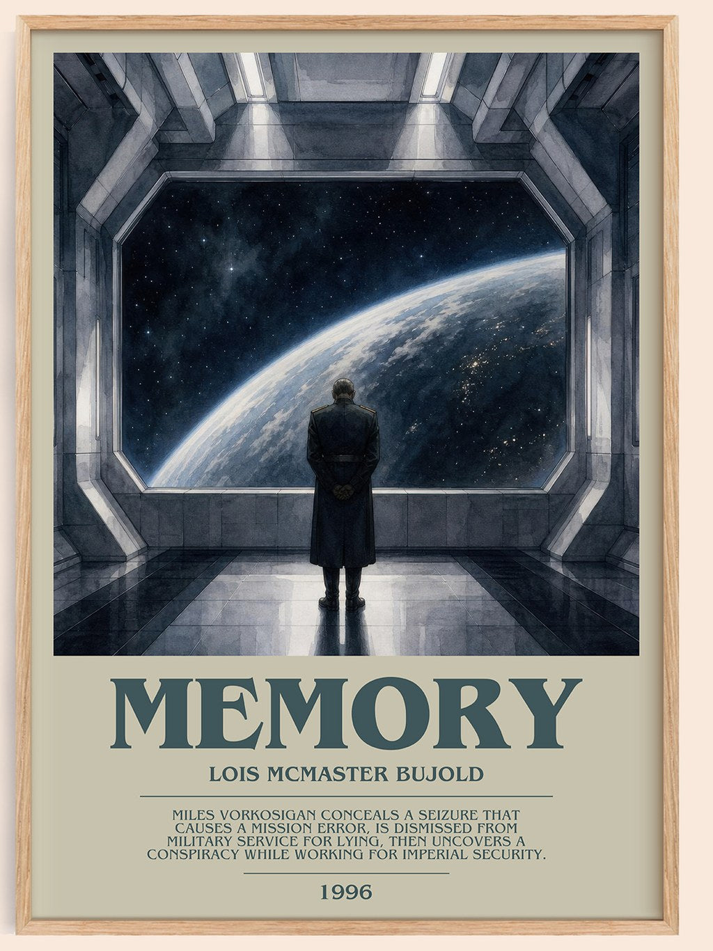 Memory bookish book poster by Lois McMaster Bujold – framed literary art print
