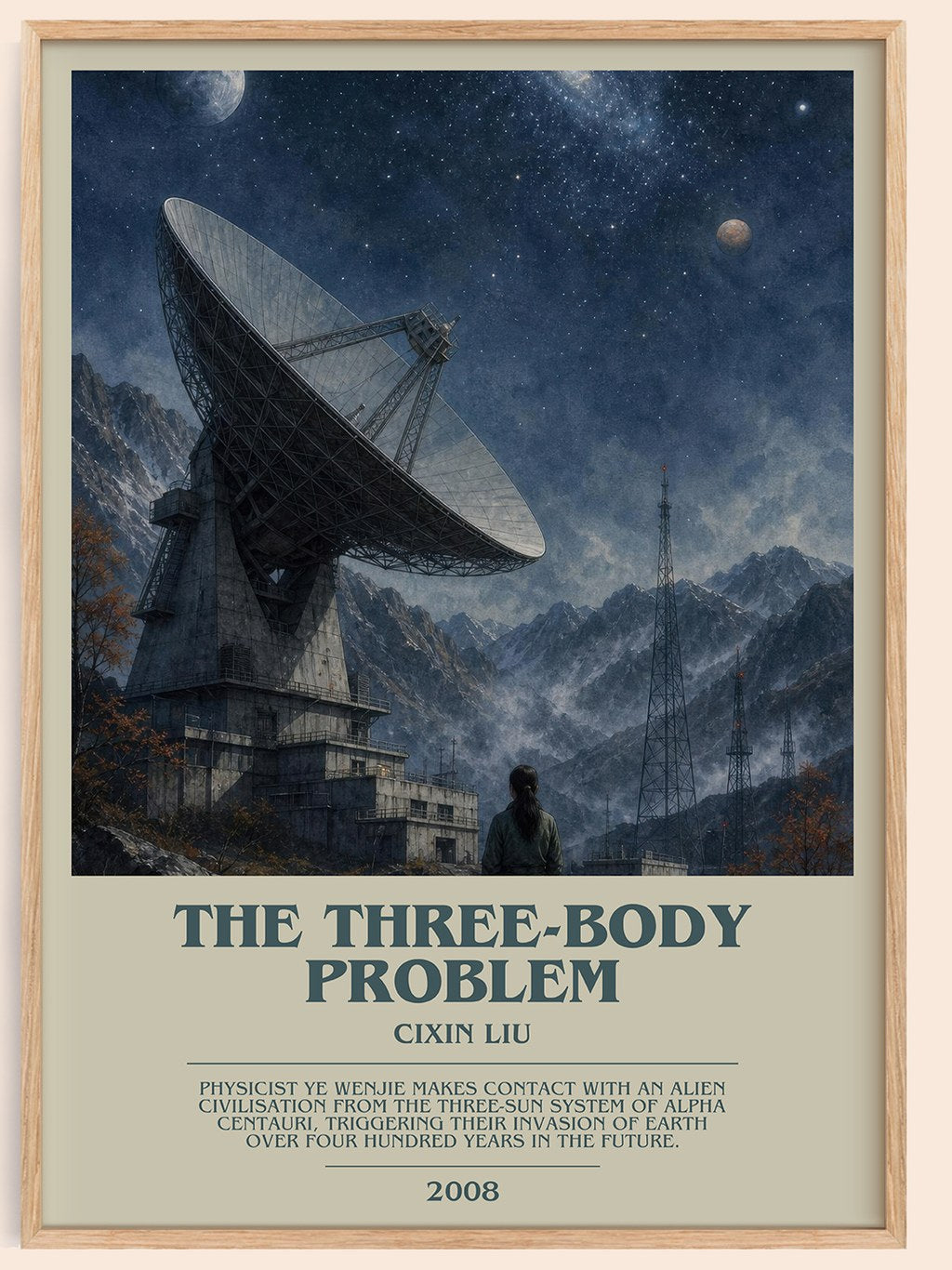 The Three-Body Problem bookish book poster by Cixin Liu – framed literary art print