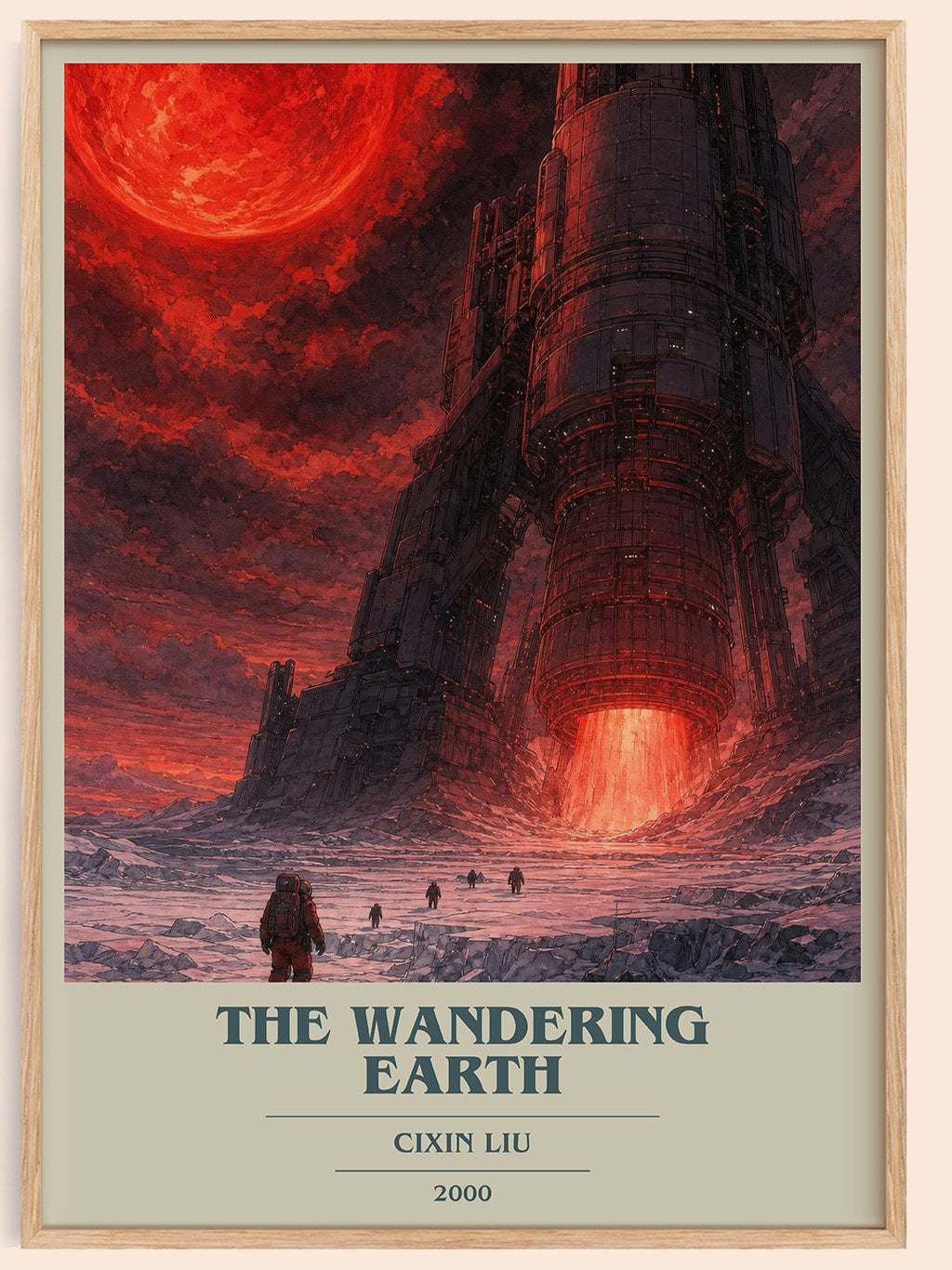 The Wandering Earth book cover book poster by Cixin Liu – framed literary art print