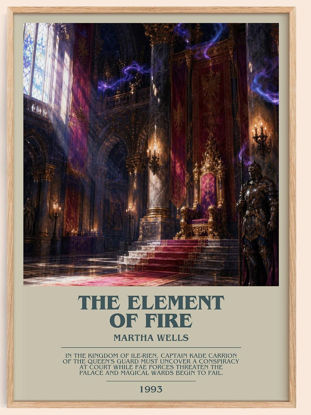 The Element of Fire bookish book poster by Martha Wells – framed literary art print