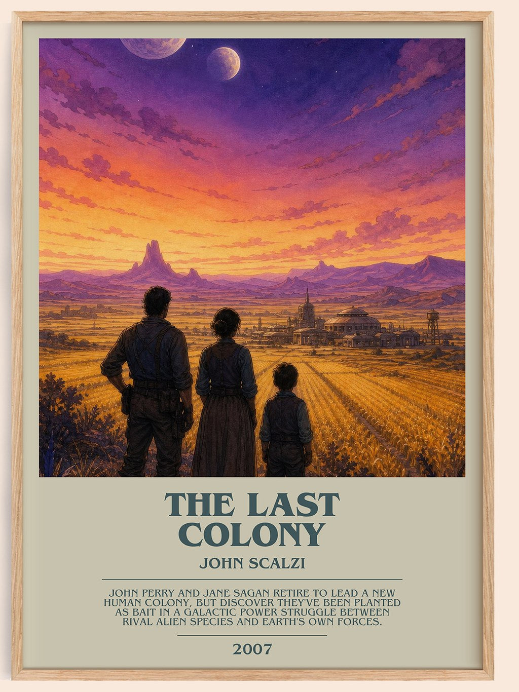The Last Colony bookish book poster by John Scalzi – framed literary art print