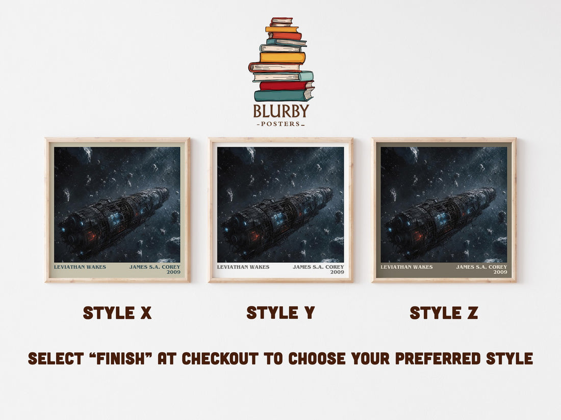 Leviathan Wakes literary print in frame leaning in hallway – sci fi wall art (mockup)