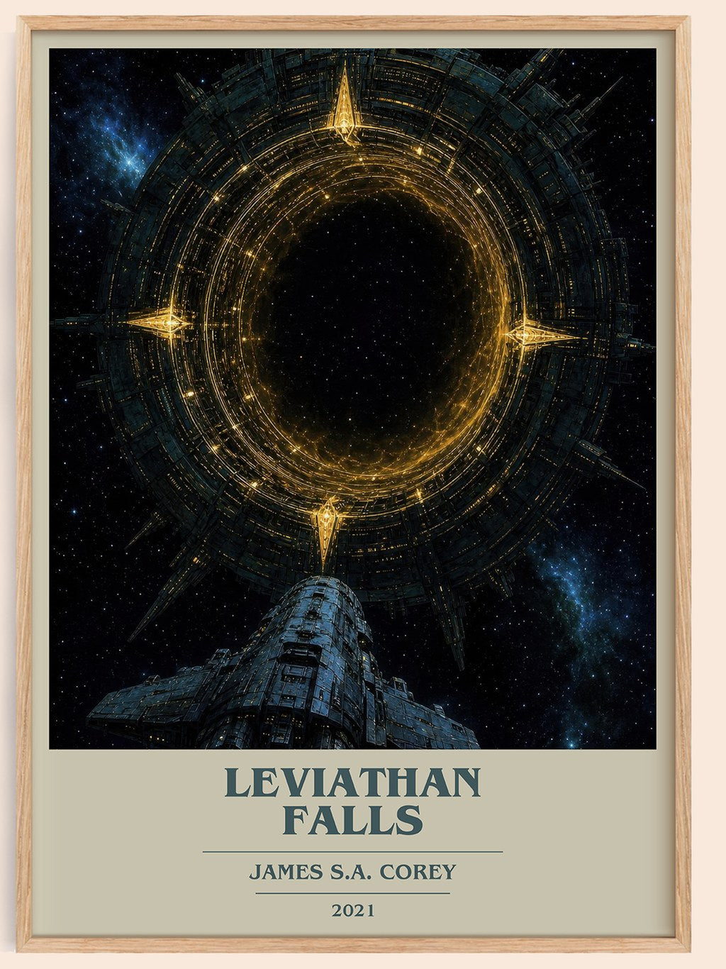 Leviathan Falls book cover book poster by James S.A. Corey – framed literary art print