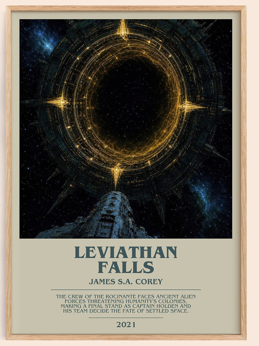 Leviathan Falls bookish book poster by James S.A. Corey – framed literary art print