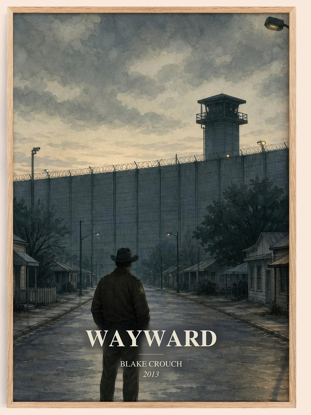Wayward watercolour book poster by Blake Crouch – framed literary art print