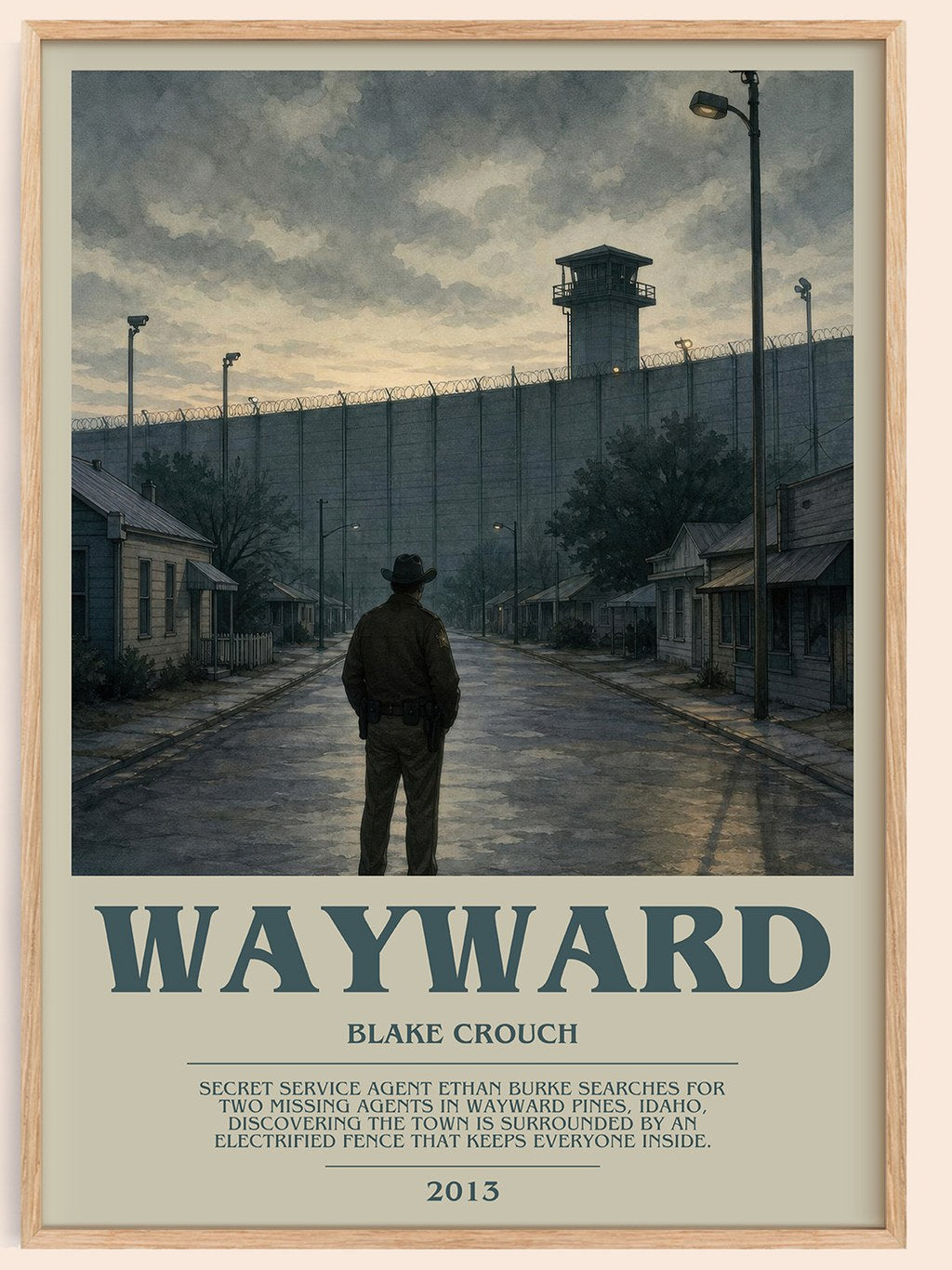 Wayward bookish book poster by Blake Crouch – framed literary art print