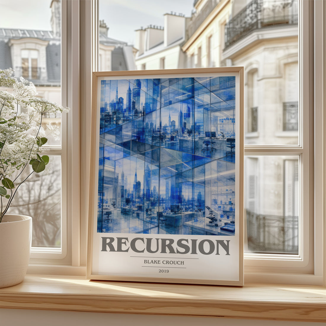 Recursion book cover poster colour and style options – Blake Crouch book art