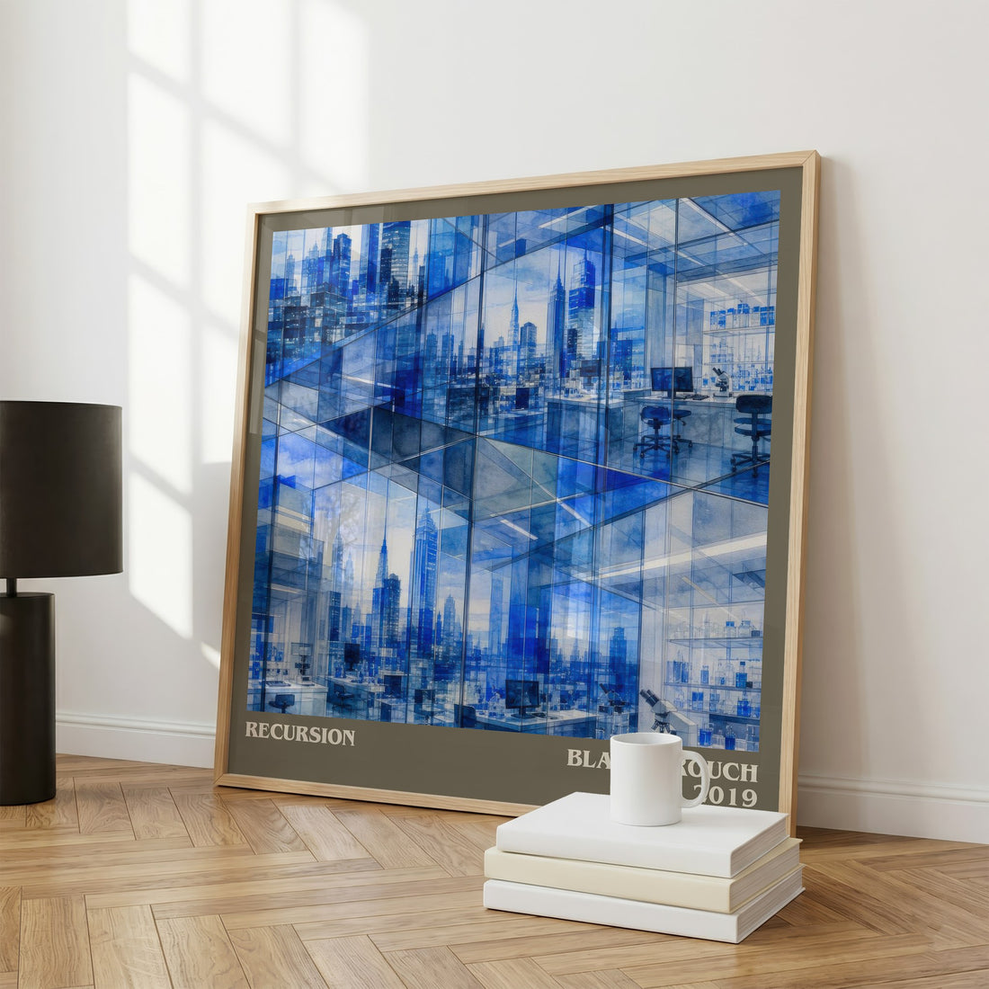 Recursion literary print framed by window – literary home decor