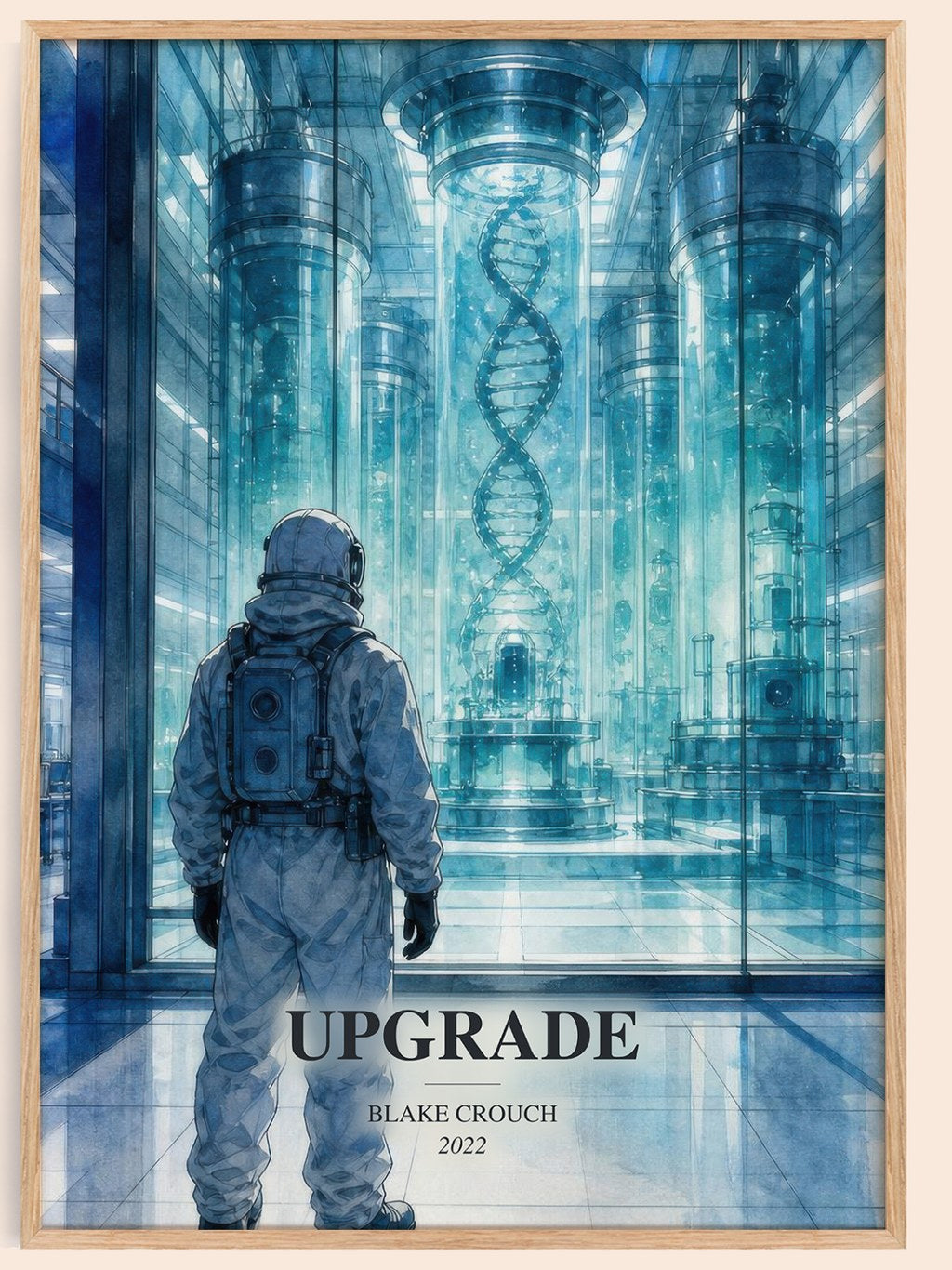 Upgrade watercolour book poster by Blake Crouch – framed literary art print