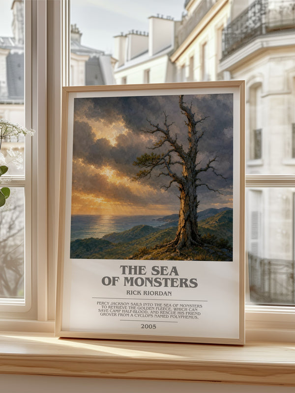 The Sea of Monsters bookish poster colour and style options – Rick Riordan book art