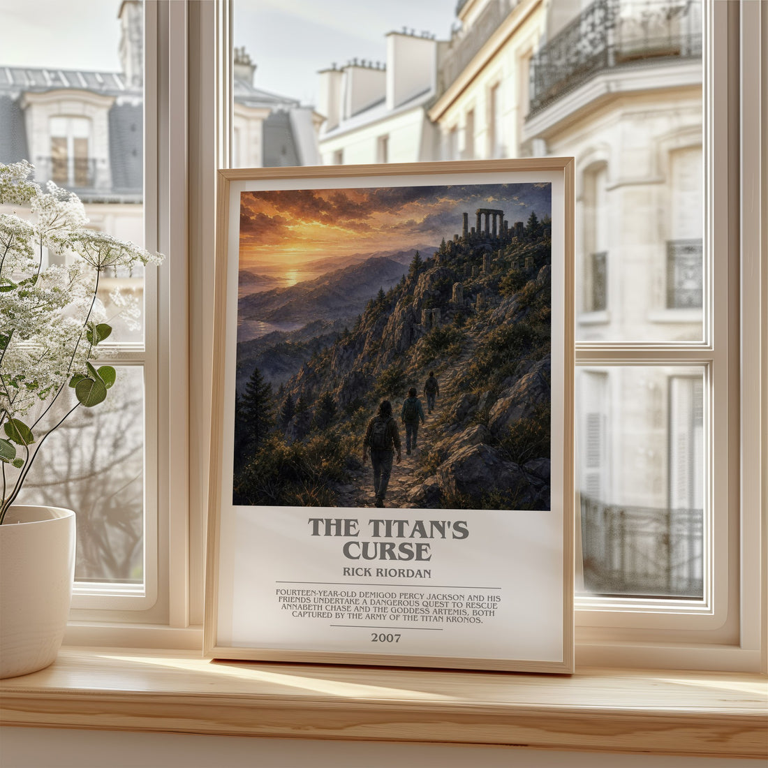 The Titan's Curse bookish poster colour and style options – Rick Riordan book art (mockup)