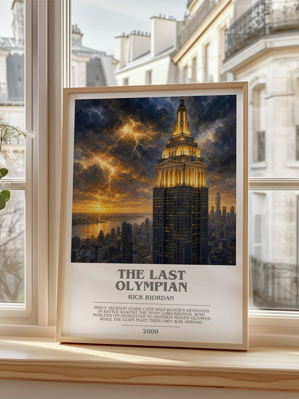 The Last Olympian bookish poster colour and style options – Rick Riordan book art
