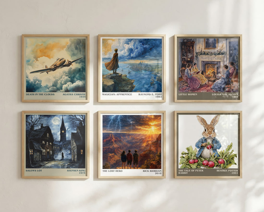 The Lost Hero literary art print colour and style options – Rick Riordan book art (mockup)