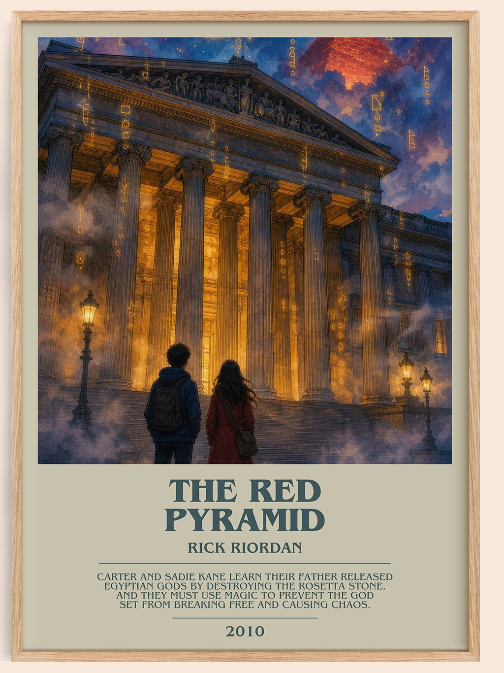 The Red Pyramid bookish book poster by Rick Riordan – framed literary art print