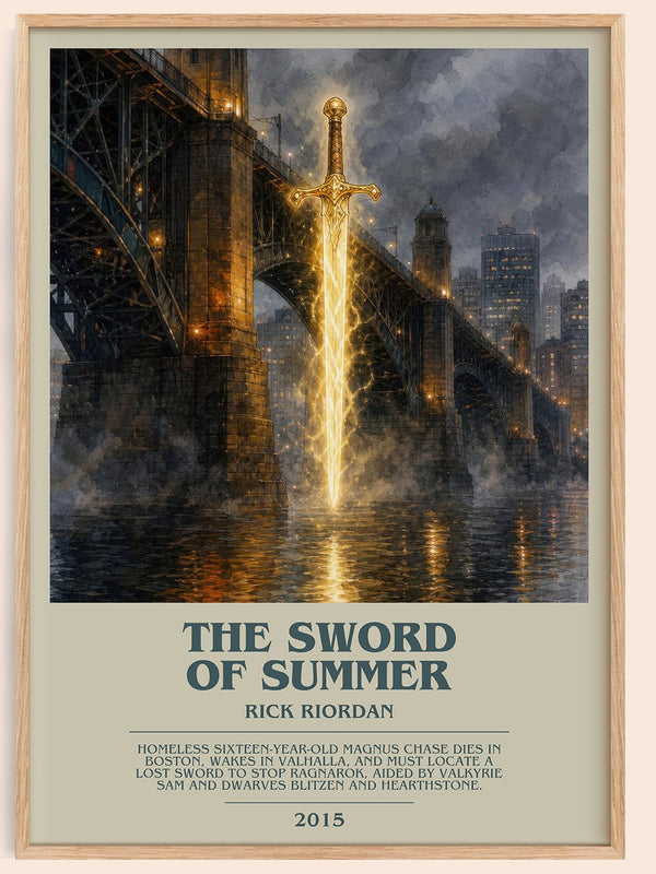 The Sword of Summer bookish book poster by Rick Riordan – framed literary art print