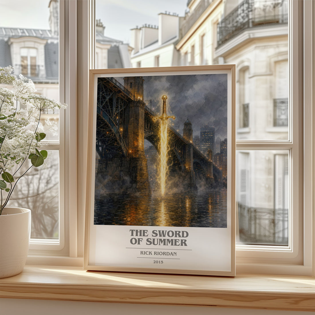 The Sword of Summer book cover poster colour and style options – Rick Riordan book art (mockup)