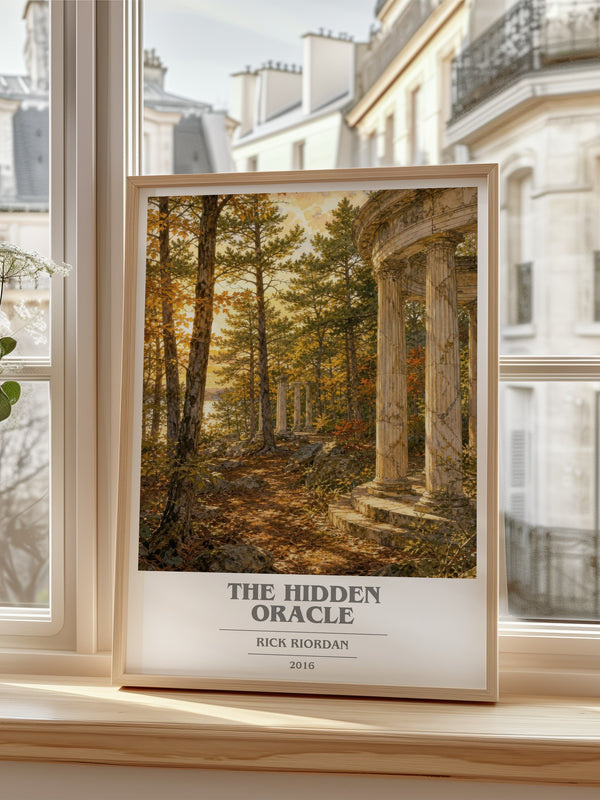 The Hidden Oracle book cover poster colour and style options – Rick Riordan book art