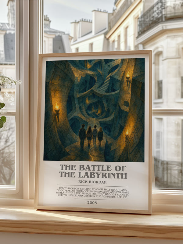 The Battle of the Labyrinth bookish poster colour and style options – Rick Riordan book art