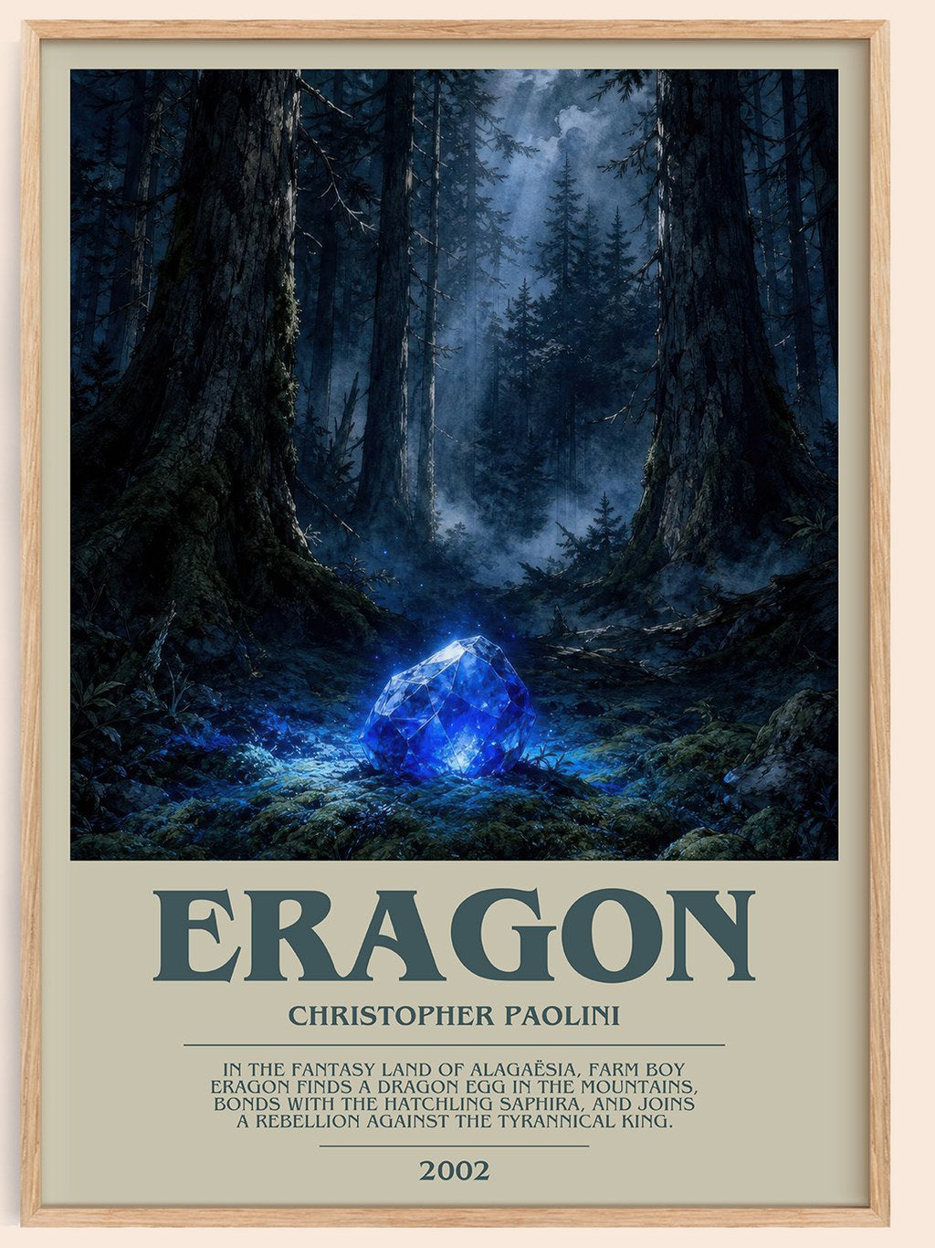 Eragon bookish book poster by Christopher Paolini – framed literary art print