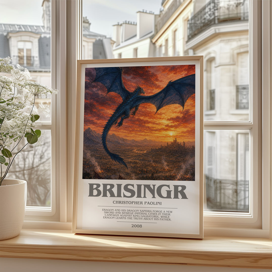 Brisingr bookish poster colour and style options – Christopher Paolini book art