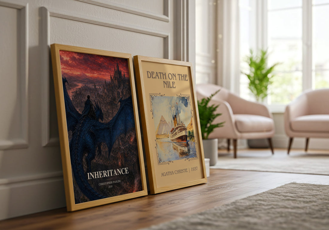 Inheritance watercolour print framed by window – literary home decor
