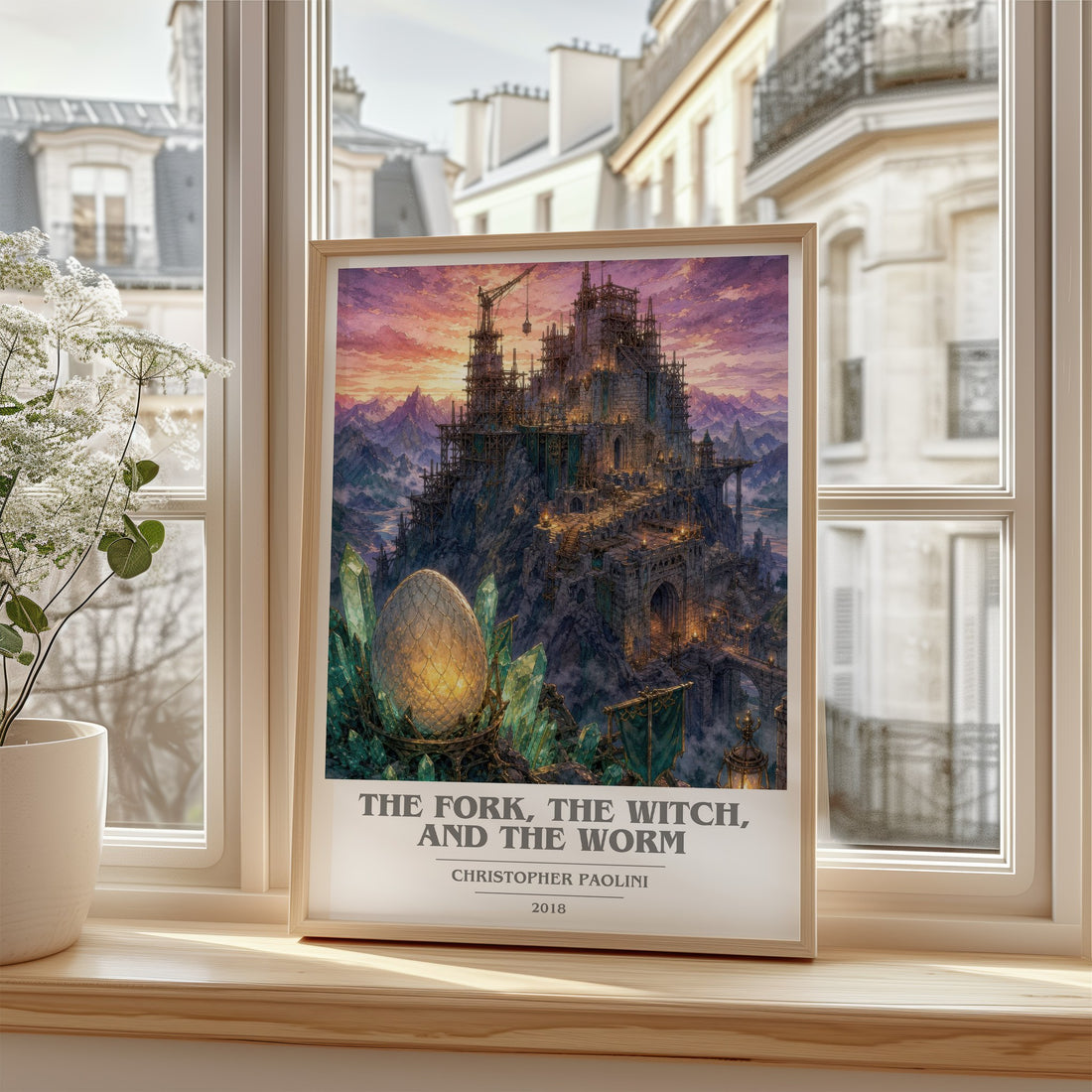 The Fork, the Witch, and the Worm book cover poster colour and style options – Christopher Paolini book art