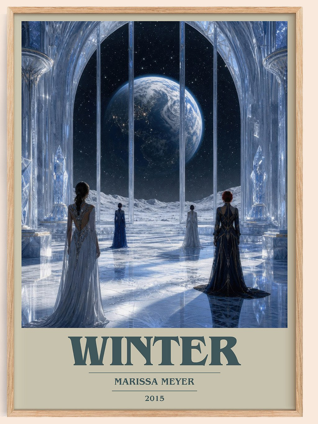 Winter book cover book poster by Marissa Meyer – framed literary art print