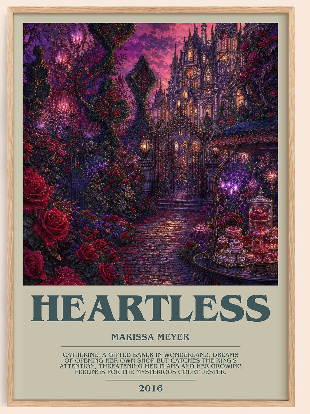 Heartless bookish book poster by Marissa Meyer – framed literary art print