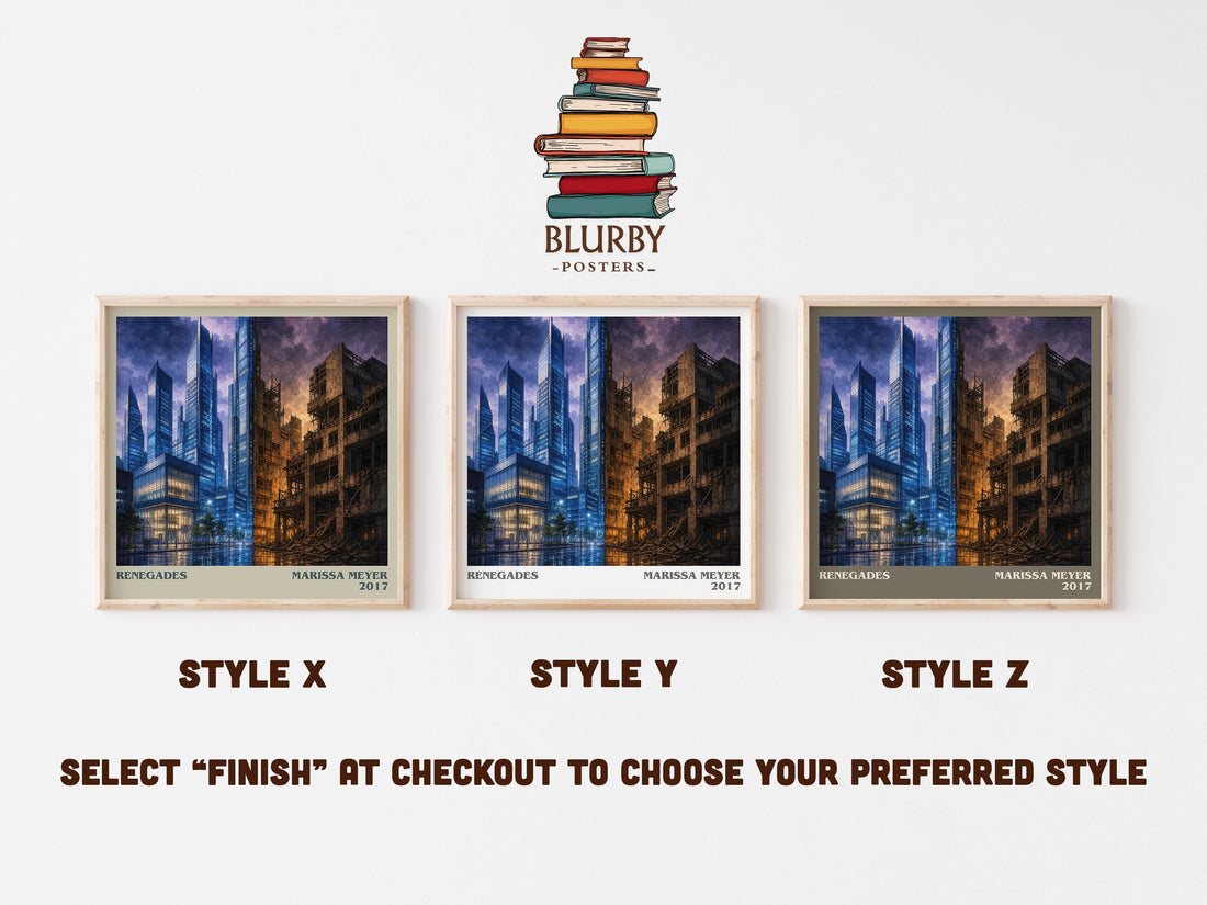 Renegades literary print in frame leaning in hallway – young adult wall art (mockup)