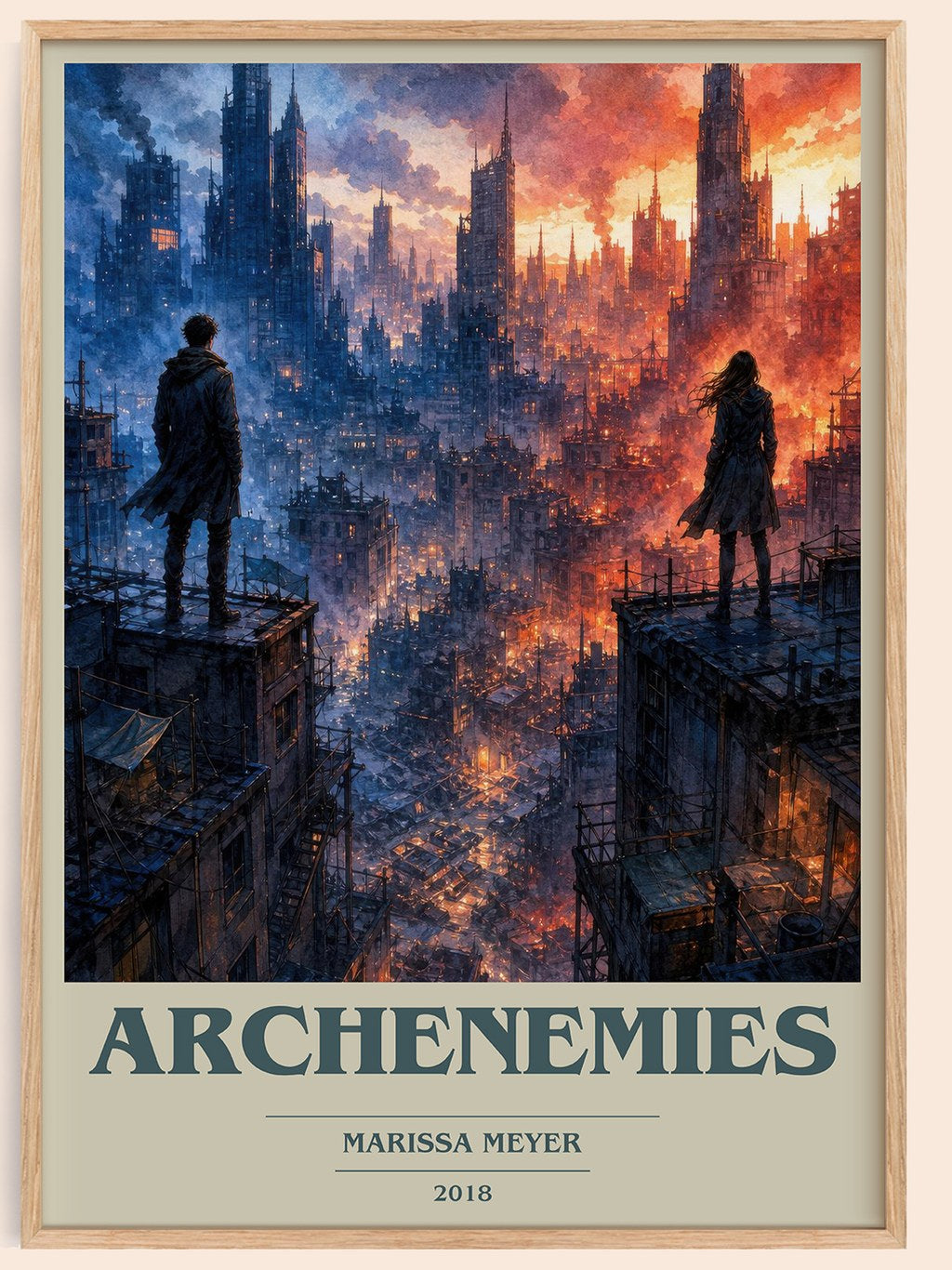 Archenemies book cover book poster by Marissa Meyer – framed literary art print