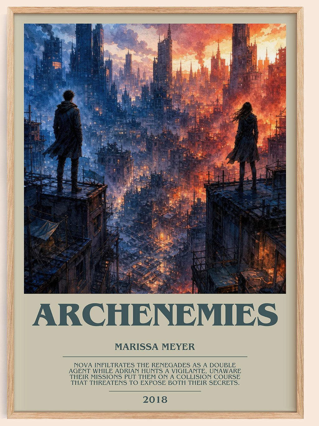 Archenemies bookish book poster by Marissa Meyer – framed literary art print