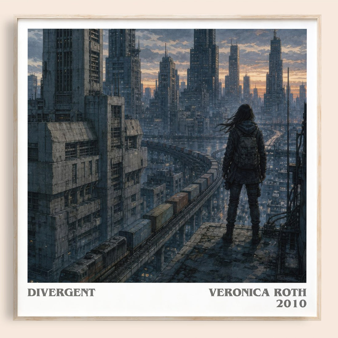 Divergent literary book poster by Veronica Roth – framed literary art print