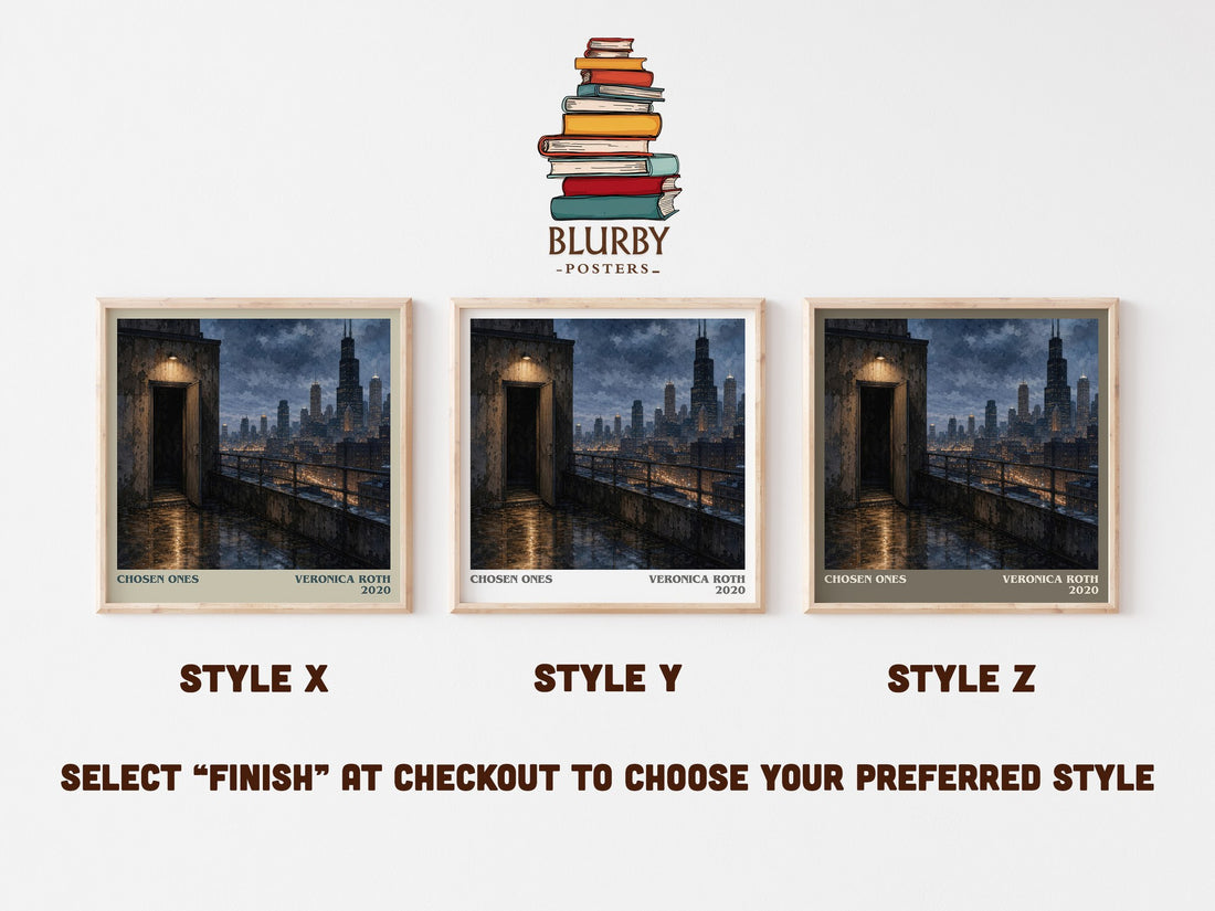 Chosen Ones literary print in frame leaning in hallway – fantasy wall art (mockup)