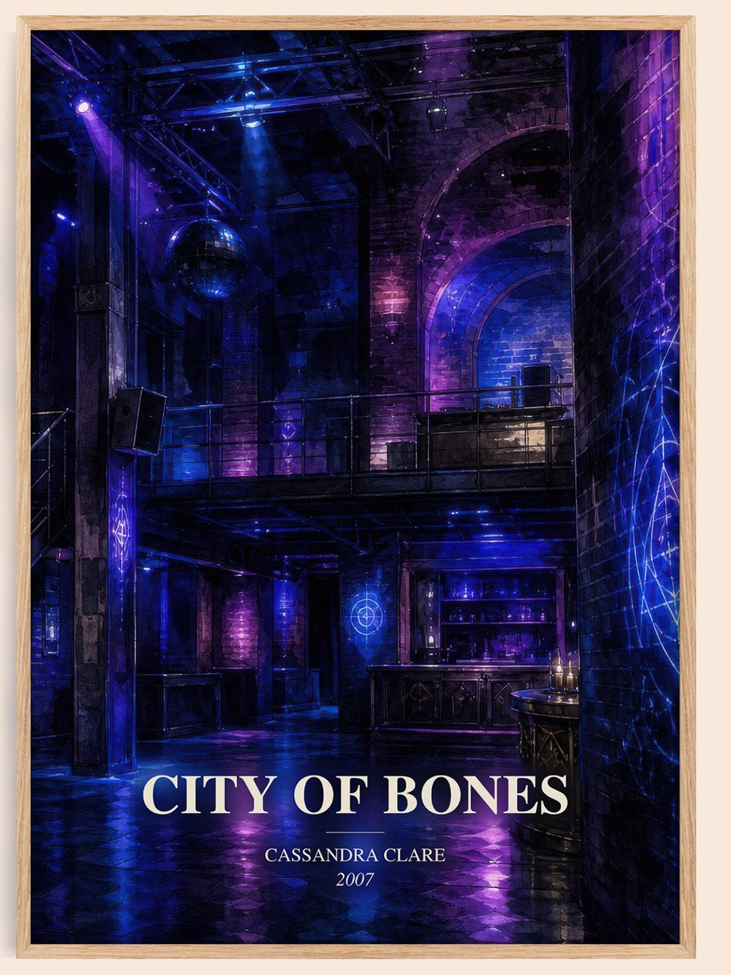 City of Bones watercolour book poster by Cassandra Clare – framed literary art print