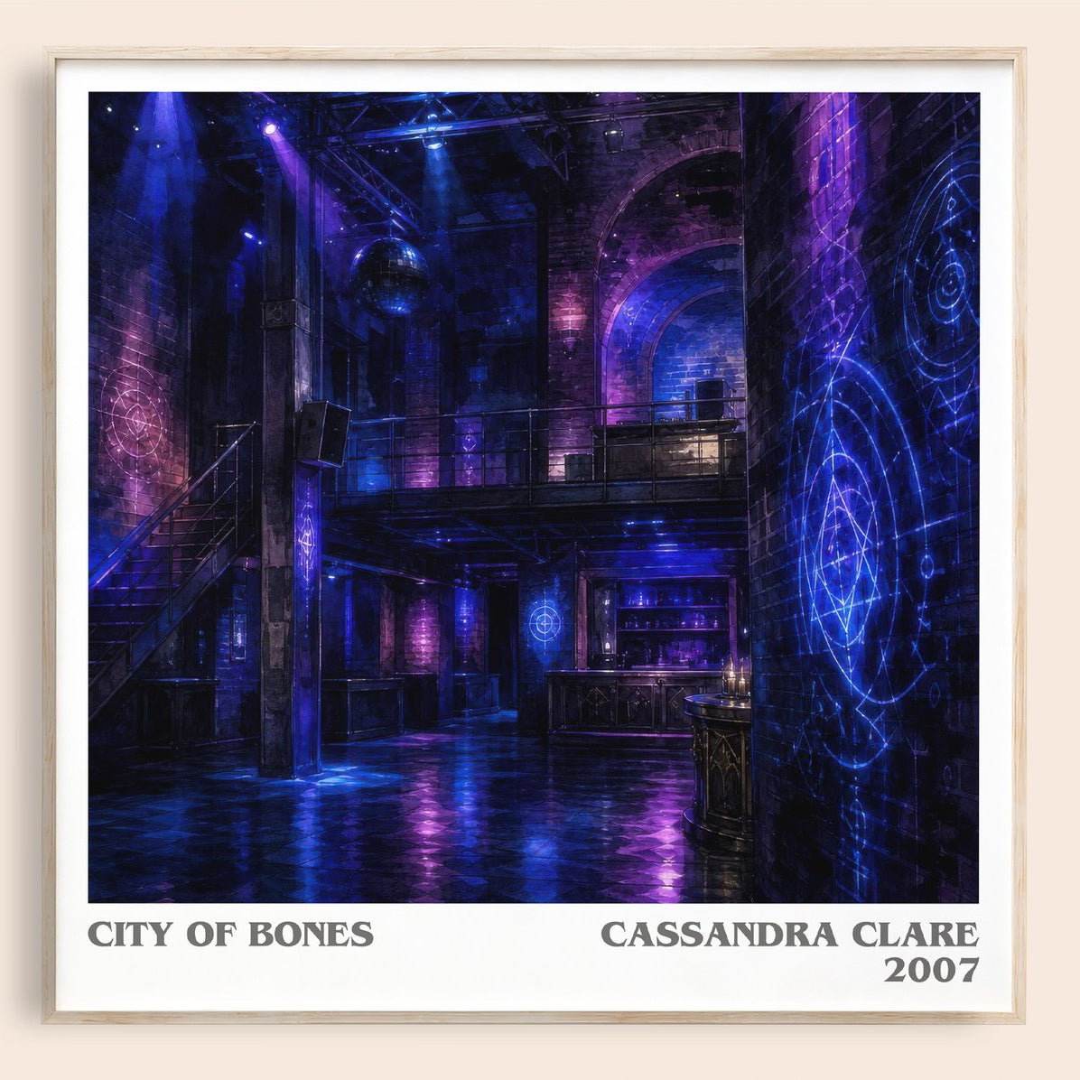 City of Bones literary book poster by Cassandra Clare – framed literary art print