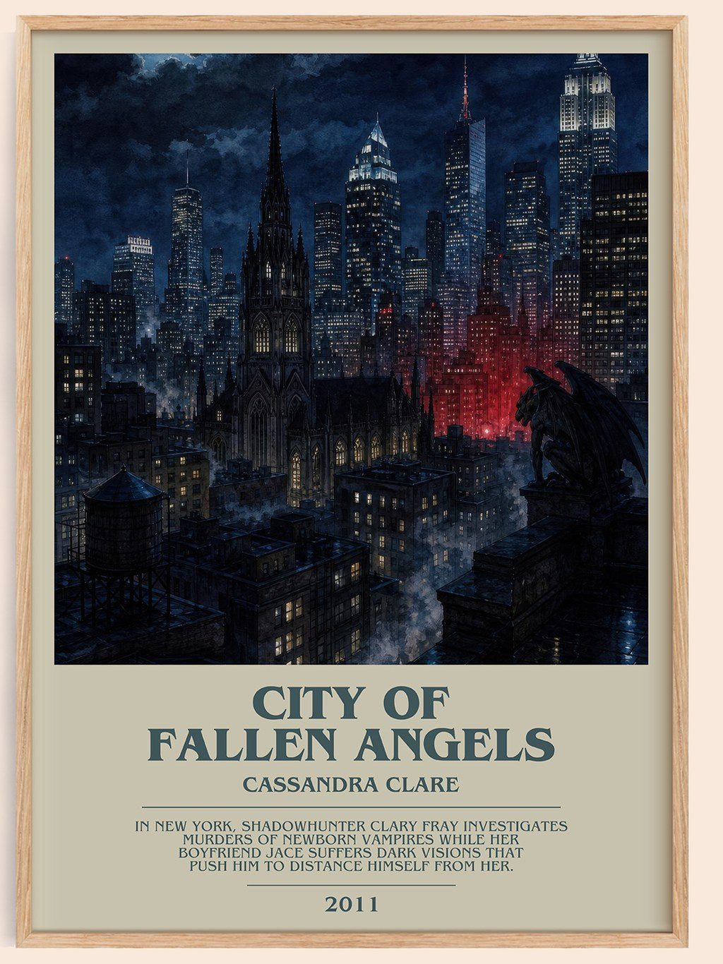 City of Fallen Angels bookish book poster by Cassandra Clare – framed literary art print