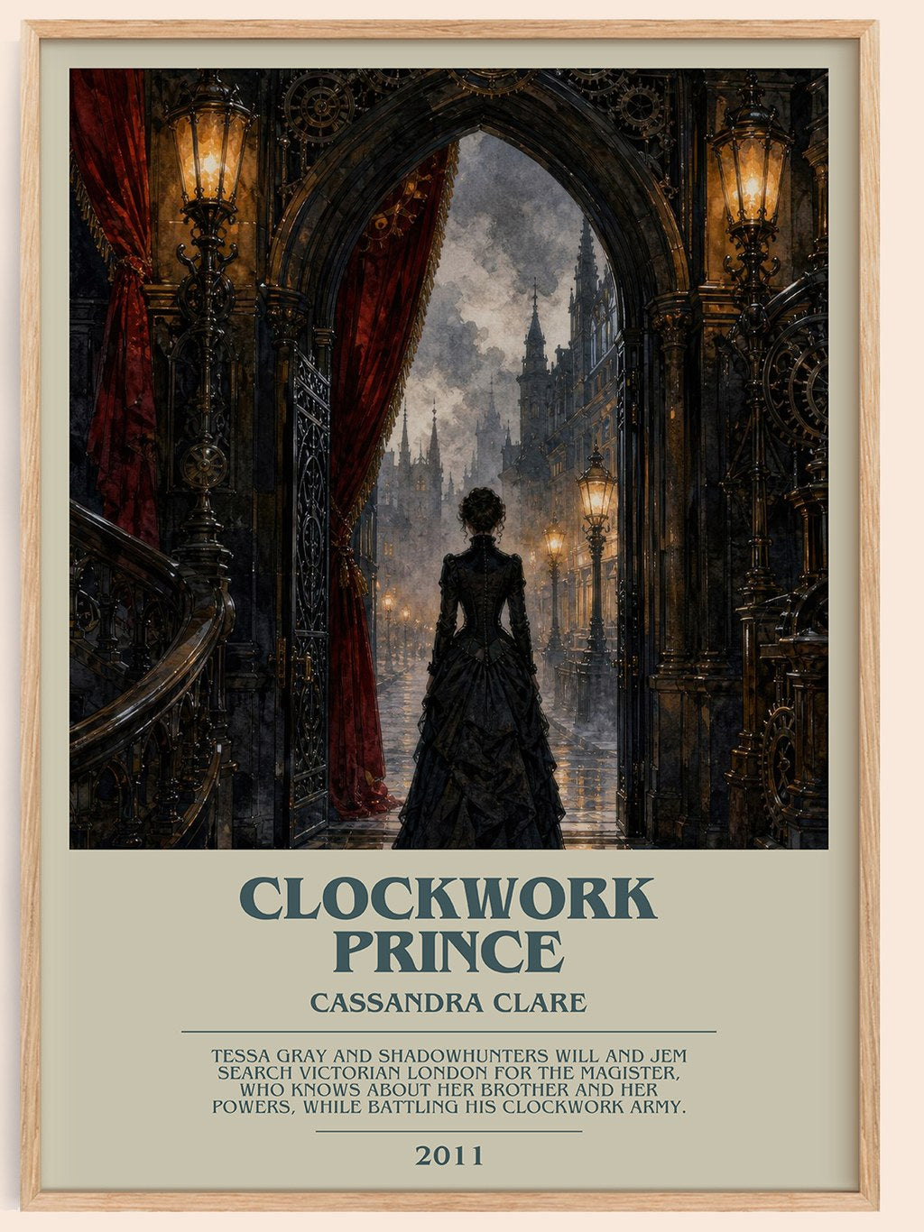 Clockwork Prince bookish book poster by Cassandra Clare – framed literary art print